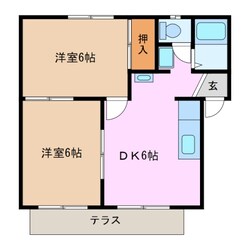 伊勢川島駅 徒歩10分 1階の物件間取画像